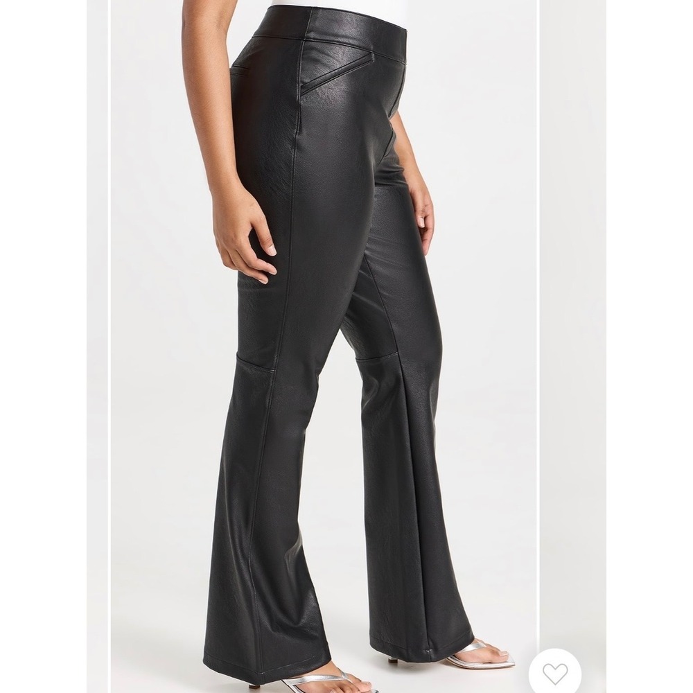 Spanx Leather-Like Flare Pants Pull-On Sz 2X Luxe Black NWT Faux Leather Shaping